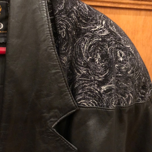 Golden eagle black leather open jacket - Picture 3 of 7